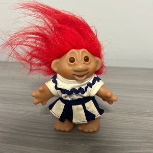 Vintage 1986 Dam Cheerleader Troll with Red Hair